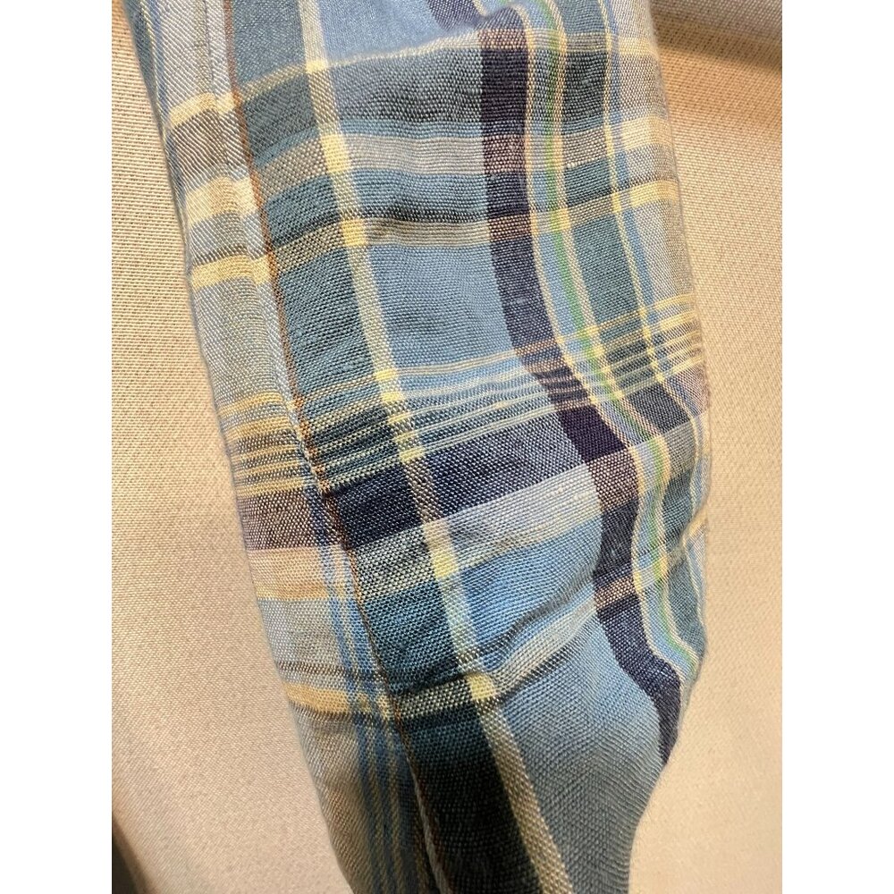 Talbots Women's Classic Linen 2 Button Blazer Long Sleeve Size L Multi Plaid - Picture 8 of 11